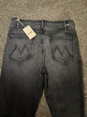 MOTHER Straight-Leg Jeans in Washed Gray